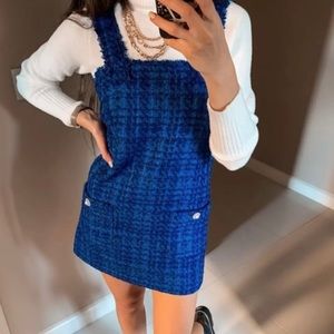 ZARA Textured Pinafore Dress